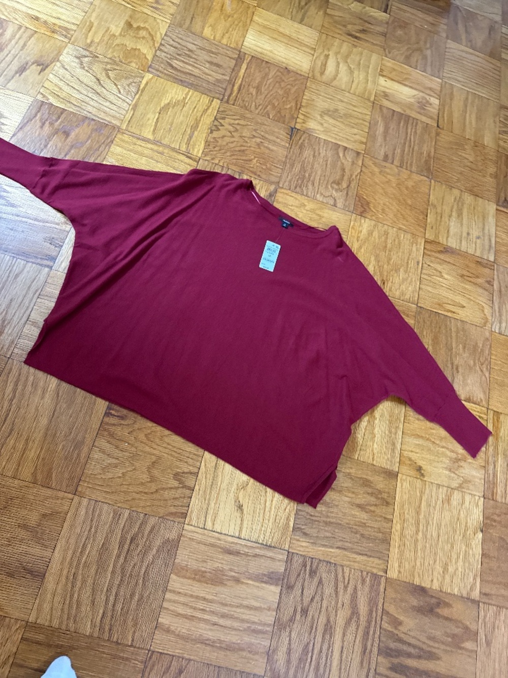 Alfani dolman sleeve knit top, red, size 1X, NWT